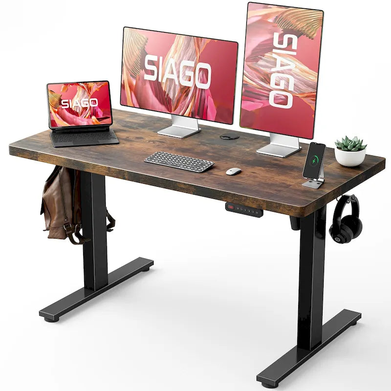 Bureau informatique de 48 x 24 pouces, réglable en hauteur, bureau électrique réglable en hauteur