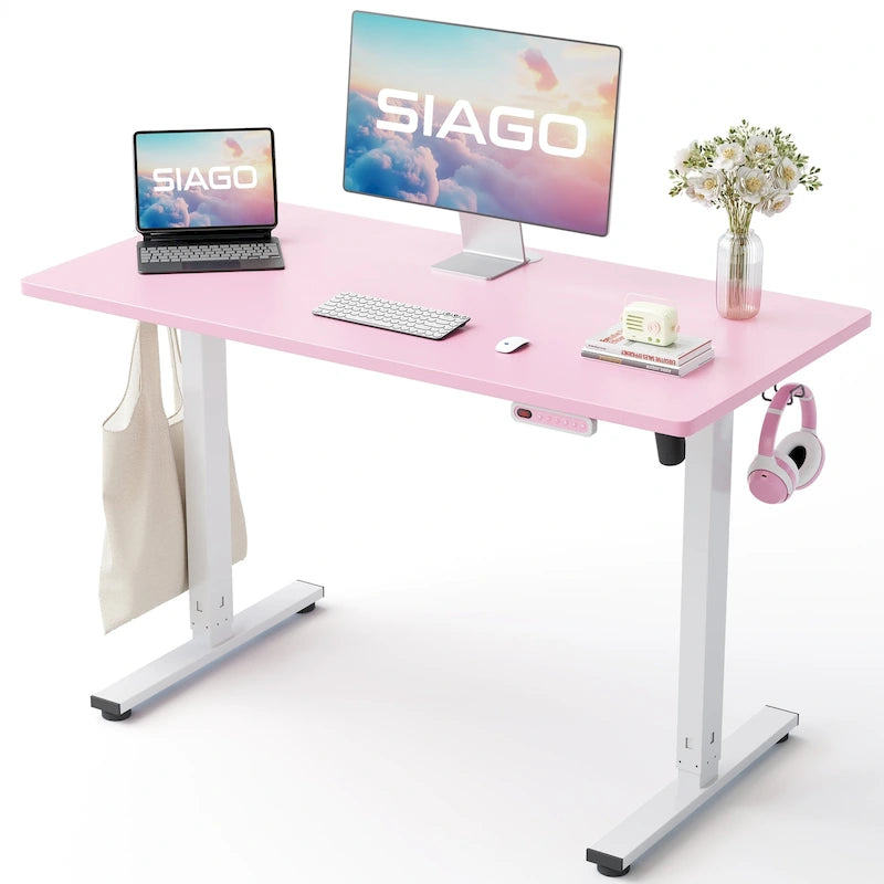 Bureau informatique de 48 x 24 pouces, réglable en hauteur, bureau électrique réglable en hauteur