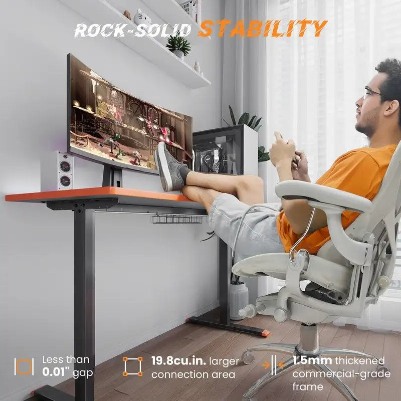 Bureau informatique de 48 x 24 pouces, réglable en hauteur, bureau électrique réglable en hauteur