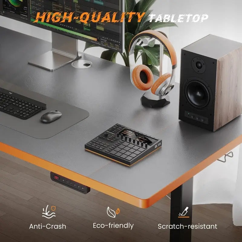 Bureau informatique de 48 x 24 pouces, réglable en hauteur, bureau électrique réglable en hauteur