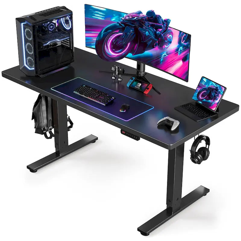 Bureau informatique de 48 x 24 pouces, réglable en hauteur, bureau électrique réglable en hauteur