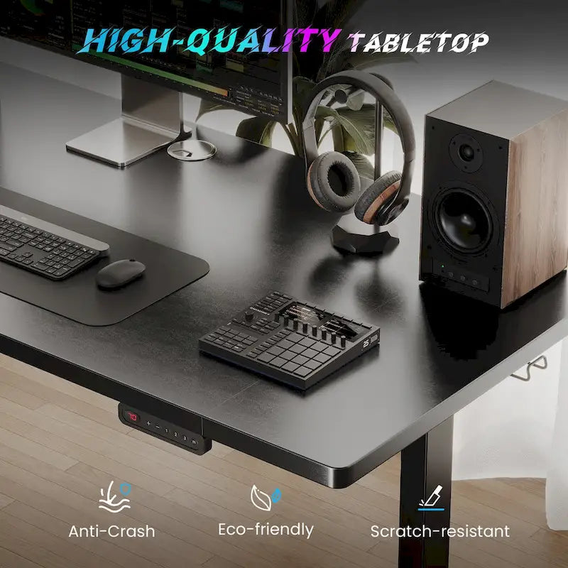 Bureau informatique de 48 x 24 pouces, réglable en hauteur, bureau électrique réglable en hauteur