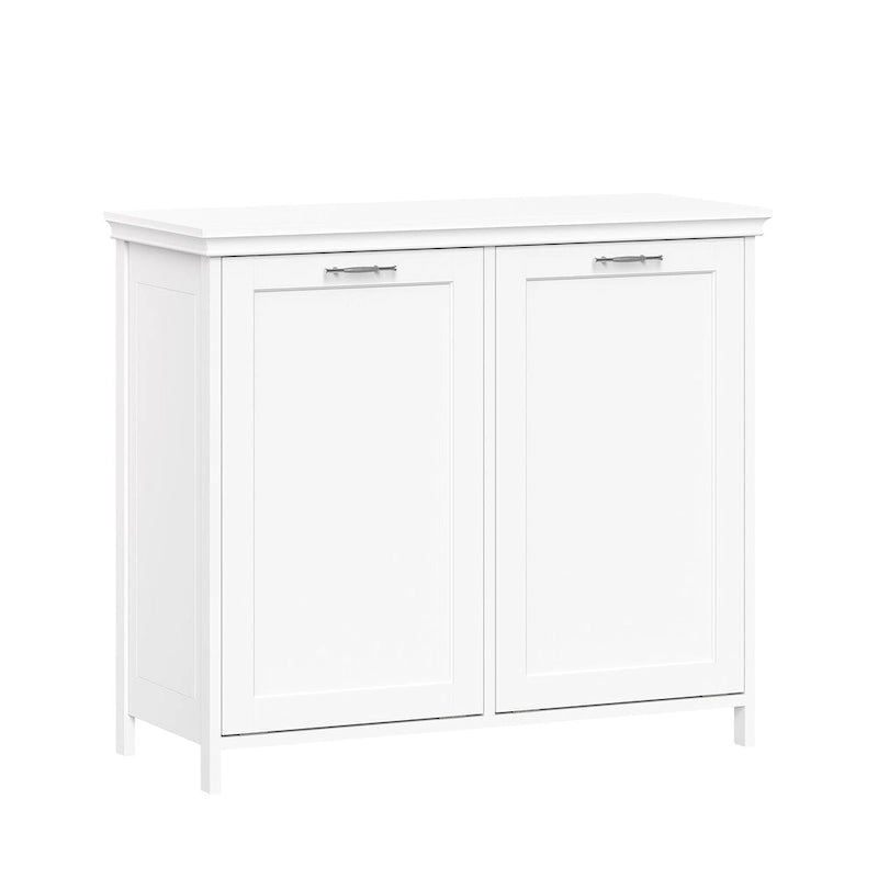 Meuble de buanderie double basculant (avec sacs en tissu amovibles) – Blanc