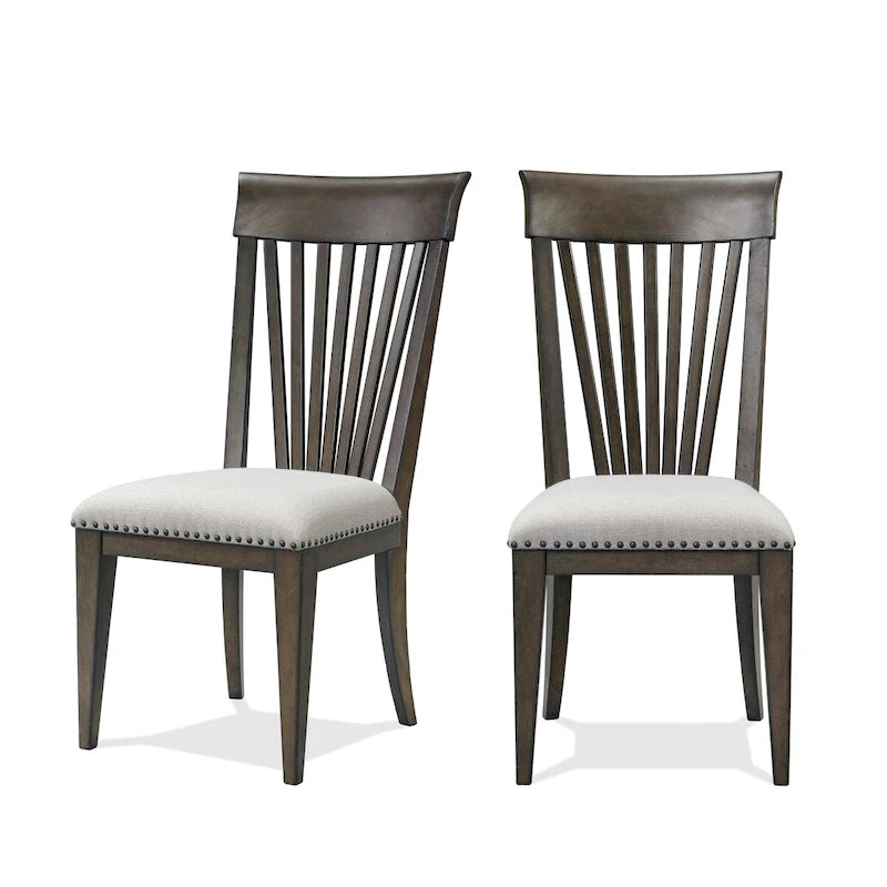 Chaises de salle à manger capitonnées avec garniture cloutée (lot de 2) — Idéales pour les coins repas, les cuisines et les salons