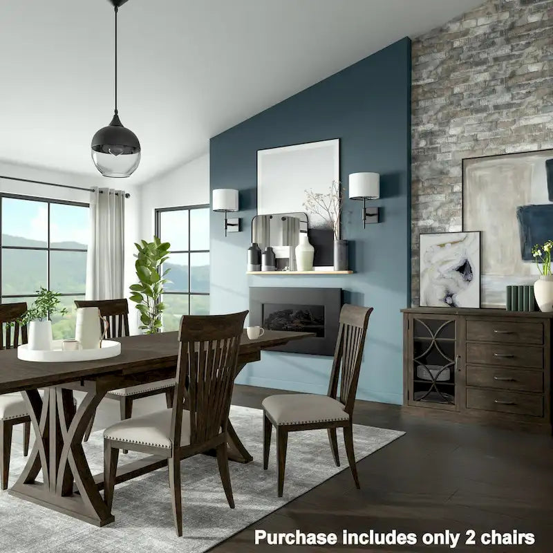Chaises de salle à manger capitonnées avec garniture cloutée (lot de 2) — Idéales pour les coins repas, les cuisines et les salons