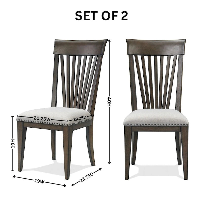 Chaises de salle à manger capitonnées avec garniture cloutée (lot de 2) — Idéales pour les coins repas, les cuisines et les salons